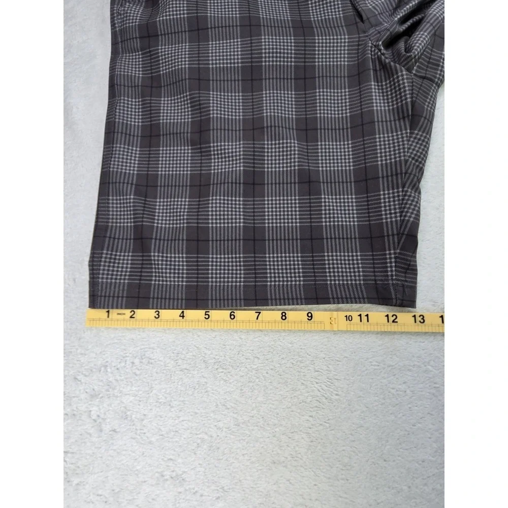 Pebble Beach Golf Shorts Mens 38 Gray Plaid Performance Stretch Casual...